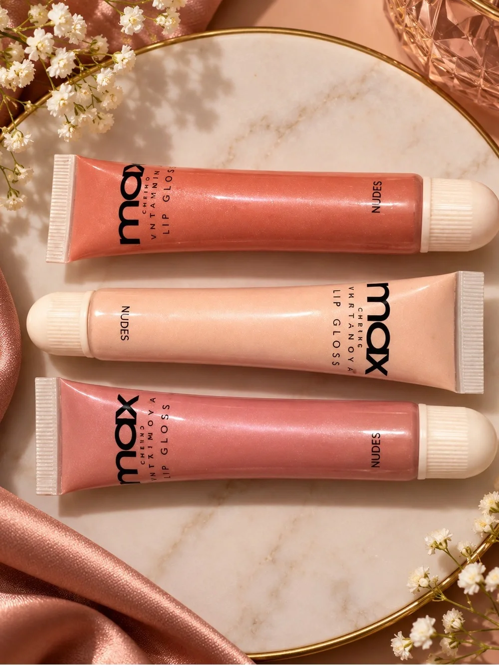 Nudes Lip Gloss Trio - Pink & Peach Shades